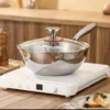 YUMIPLUS 304 Stainless Steel 3-Layer Wok